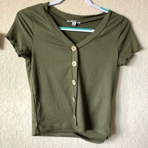 Green crop top